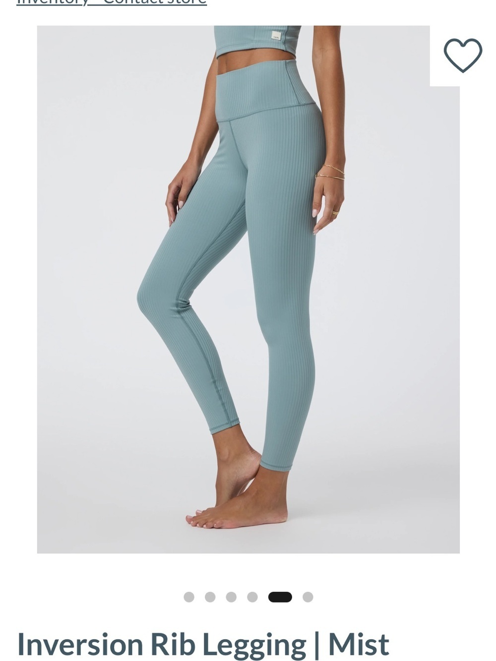 Vuori Inversion Ribbed Leggings Mist - Picture 2 of 14